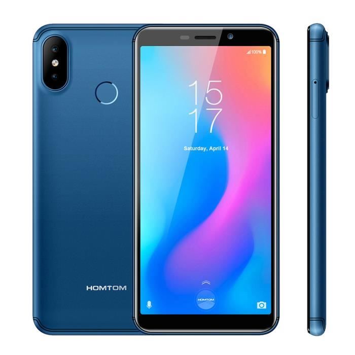 Top achat T&eacute;l&eacute;phone portable HOMTOM C2 4G Phablet 5,5 pouces Android 8.1 MTK6739 Quad Core 2 Go de RAM 16 Go de ROM-bleu pas cher