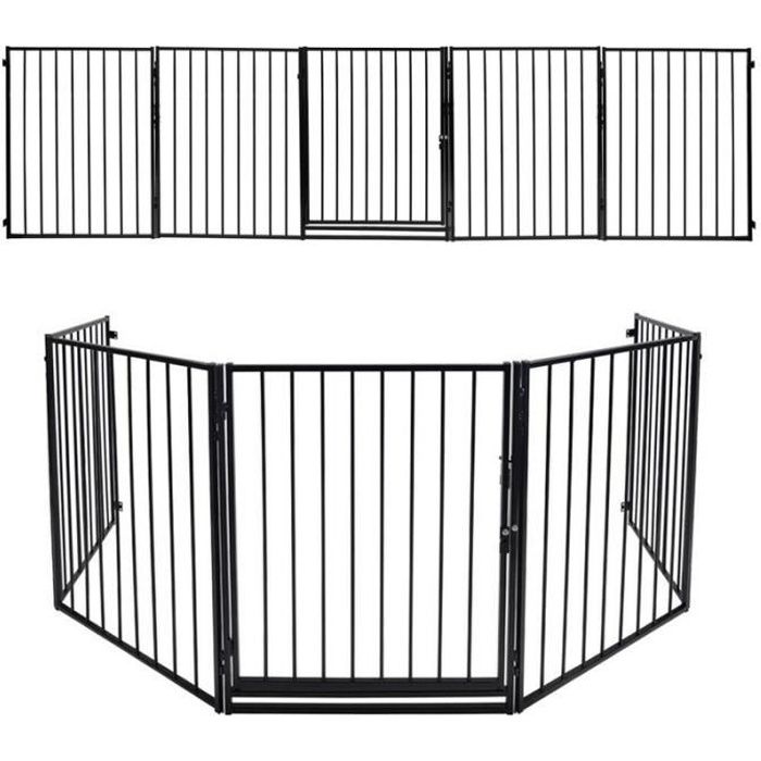 Jiubiaz Barrière de sécurité enfant bébé, animaux 3 mètres 5 panneaux 305x76cm