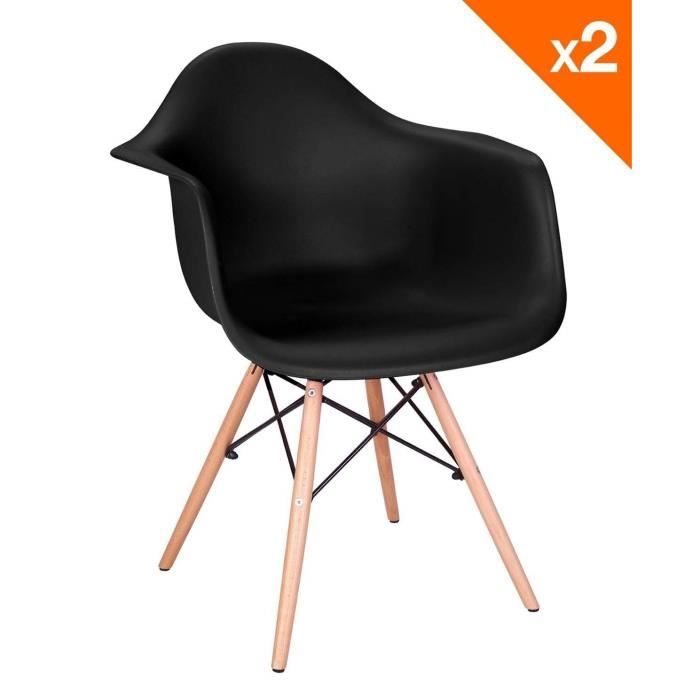 Lot De 2 Chaises Enfant Scandinave JUBA - Dossier Plastique Souple Et Pieds Bois Hêtre Naturel