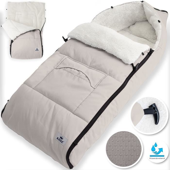 Chancelière Universelle Bébé Hiver - Pour Poussette & Siège Auto, Noir, Capuche, Fermeture Éclair