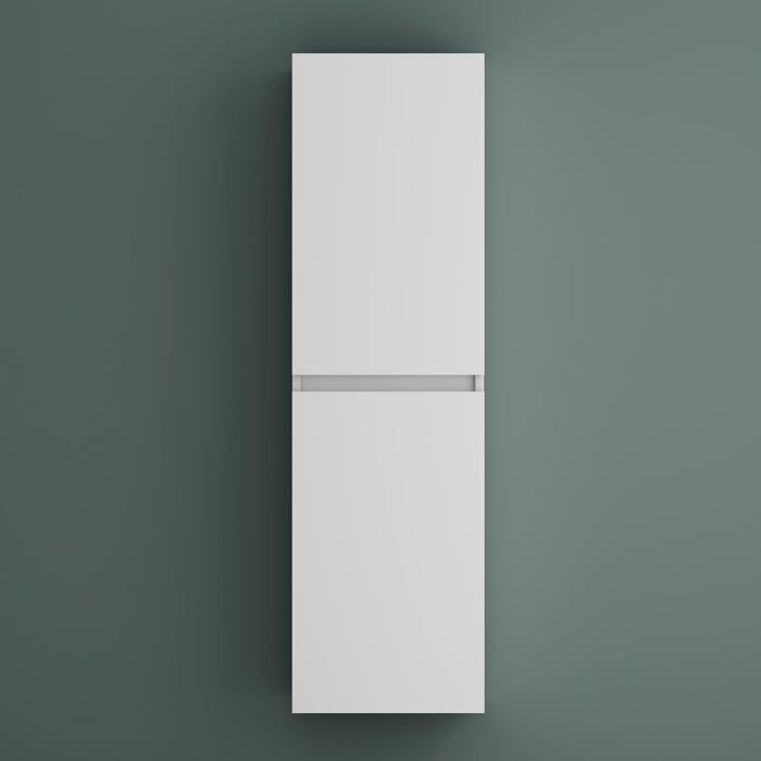 Mai & Mai Meuble de Salle de Bains Rangement Murale Armoire Haute 35x20x120cm avec 2 Portes et 4 compartiments Blanc Mat Verona