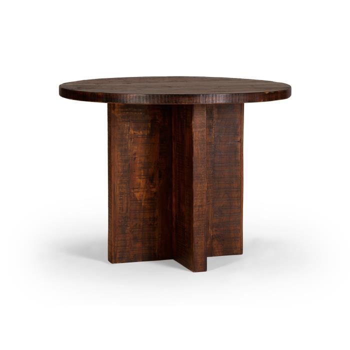 Table Ronde Insia 100cm En Acacia Massif Marron Achat Vente