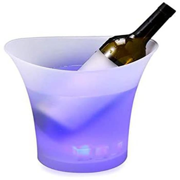 Futchoy 6L Seau à glace LED Colorée Seau à Champagne de Couleur Variable pour KTV Restaurant Fête Bar Club Maison 