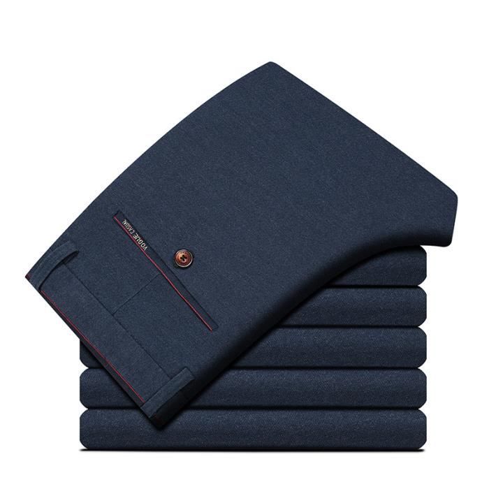 Pantalon chino coupe droite casual esprit pantalon homme Bleu