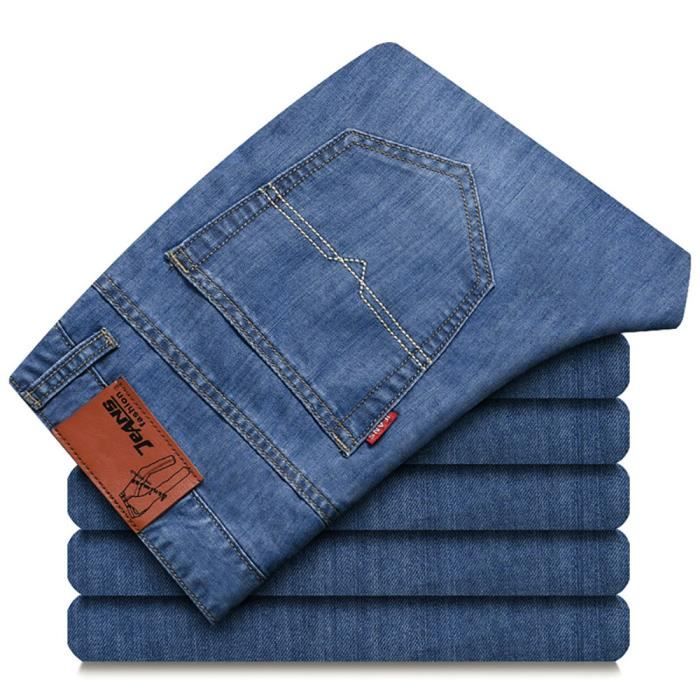 Coupe Droite Jean Homme Jeans De Ville Homme Jean Leger Homme Pantalon De Casual Homme Bleu Clair 46 Bleu Clair Cdiscount Pret A Porter