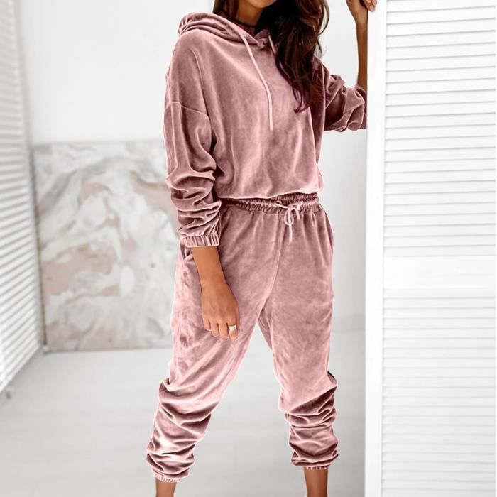 RAIKOU Survêtement Femme Ensemble Velours Sportswear Sweat Zippé Jogging  Sport Pyjama 2 Pièces Noir Noir - Cdiscount Prêt-à-Porter