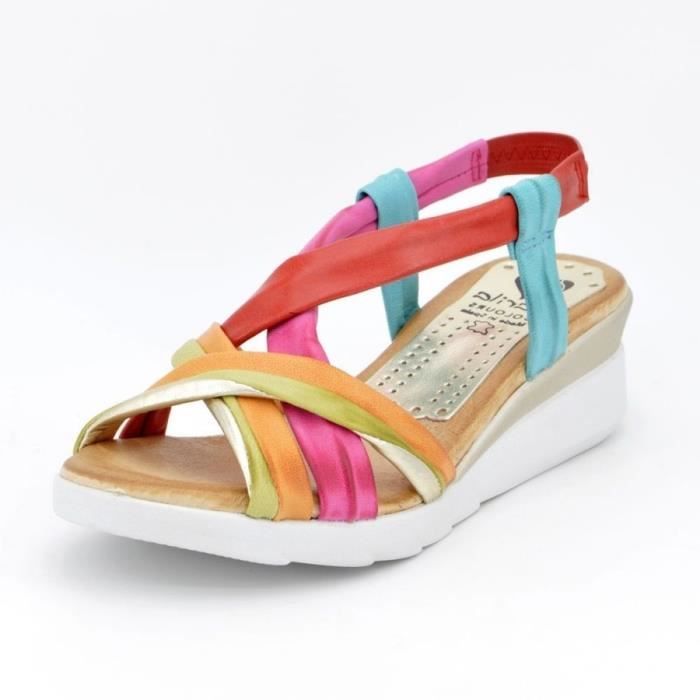 Sandales compensées colorées deals