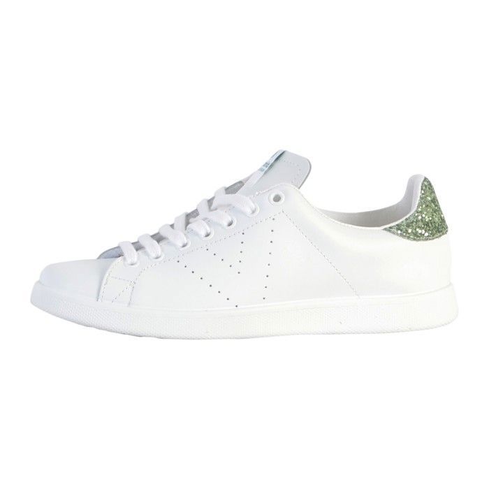 Victoria Baskets mode Victoria 1125104 692 Wasabi - Blanc - Lacets - Adulte - Plat - Textile