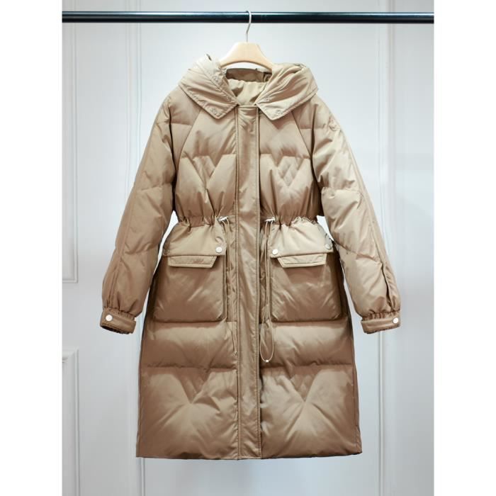 Imperm able hiver femmes longue doudoune grande vraie fourrure de
