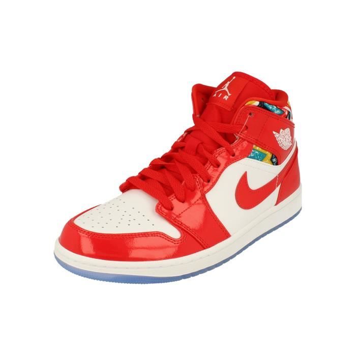 Basket ball Nike Air Jordan 1 Mid Se Rouge Enfant Garcon Indoor Respirant Cdiscount Sport