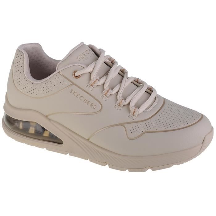 Chaussures SKECHERS Uno 2 Golden Trim Blanc Femme Adulte Blanc Cdiscount Chaussures