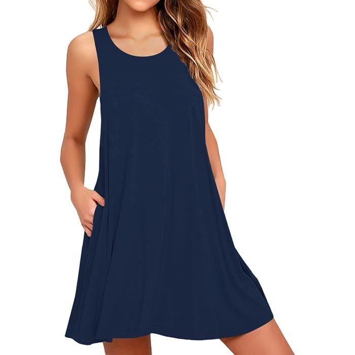 Robe D'Été Femme Sans Manches - Col V - Tissu Respirant - Style Bohème - MOLEARNI