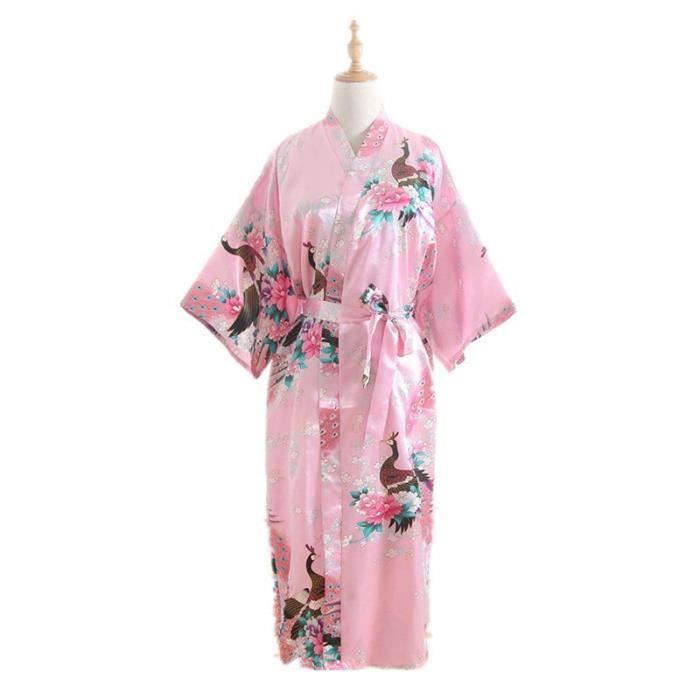 Peignoir Robe De Chambre Rose Pâle - Coton/Polyester - Taille 40-42 - Made In France - Occasion Comme Neuf
