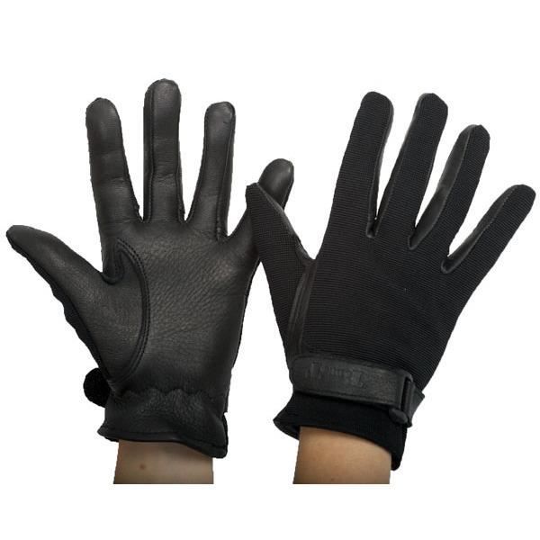 Gants D'équitation En Cuir Taille M (6,5) – Noir, Modèle N°212, Sans Marque