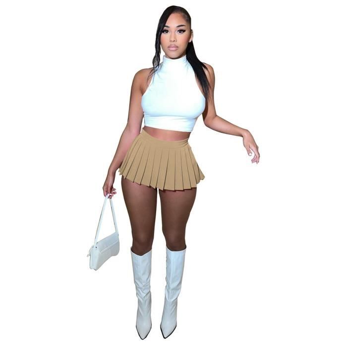 Jupe Ensemble deux pi ces pour femme jupe courte d contract e et