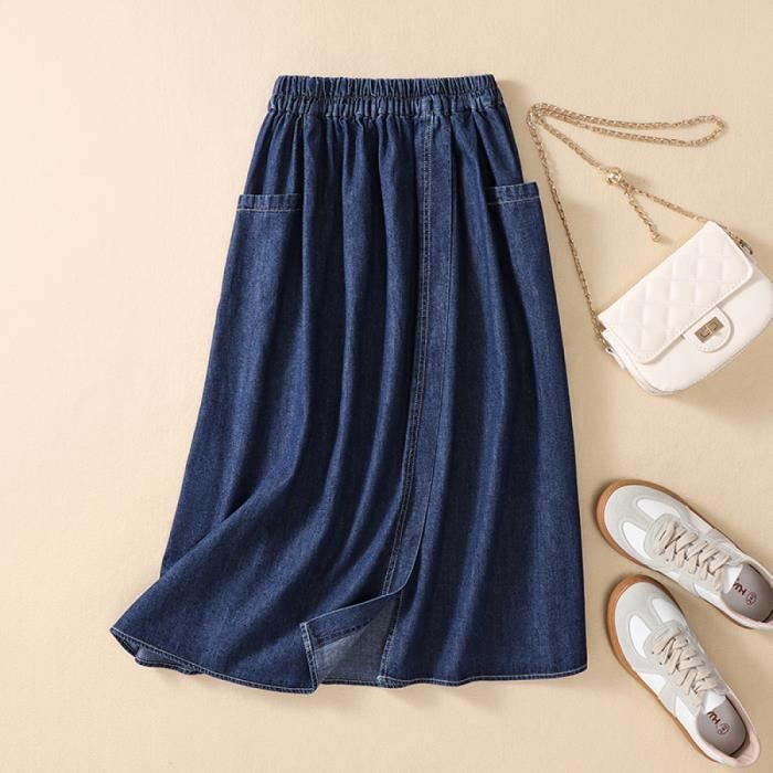 Jupe En Jean Grande Taille Pour Femme Jupe Trapeze Dete