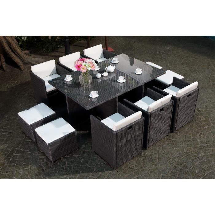Le Vito Salon Jardin Gris Encastrable En Resine 10 Personnes