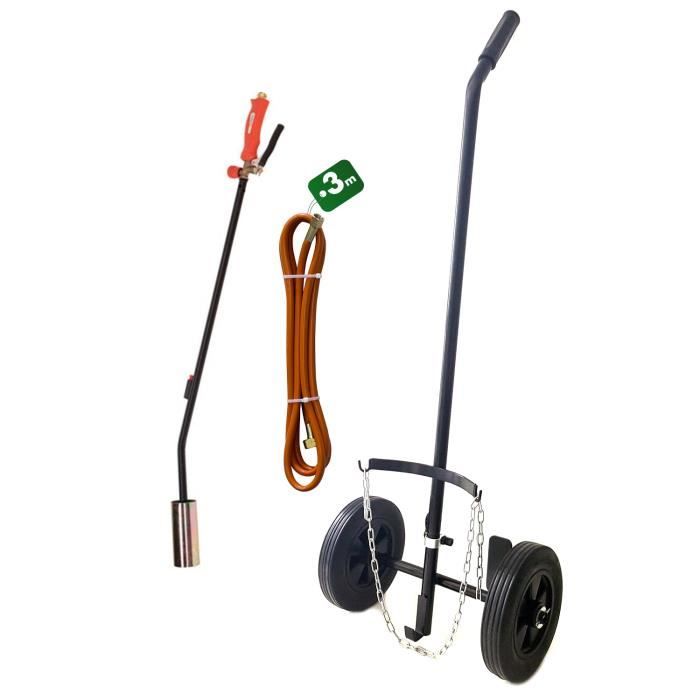 Kit Désherbeur Thermique PROXKIT1 Avec Chariot - Brûleur à Gaz 5m, Détendeur 2.5 Bars