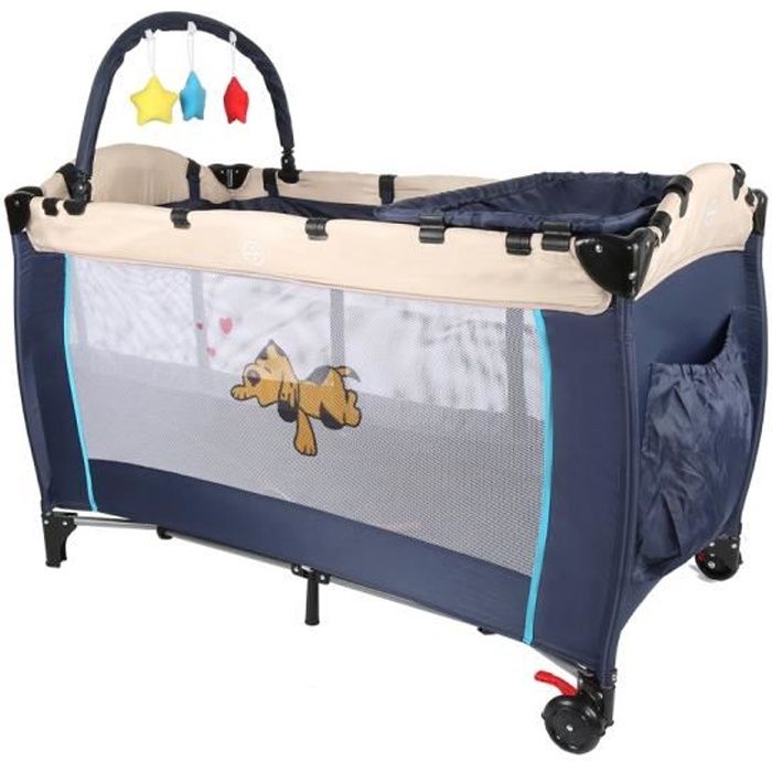 Lit Parapluie Lit Bebe De Voyage De 0 Mois A 3 Ans Bleu Cdiscount Puericulture Eveil Bebe
