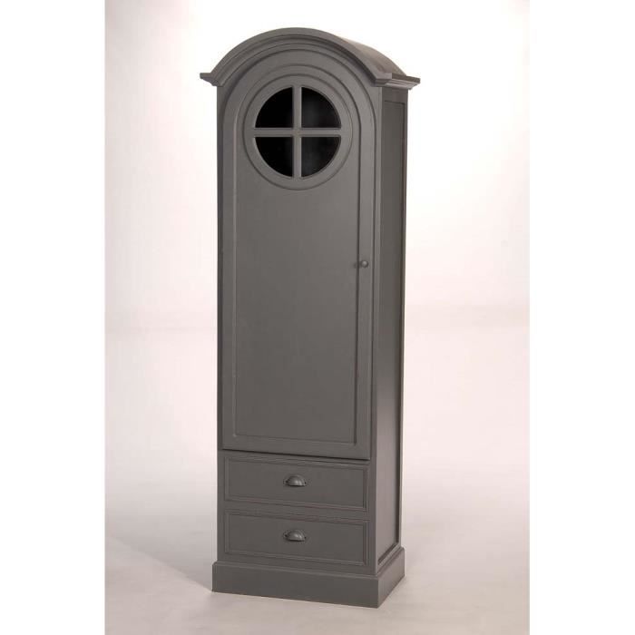 Armoire hublot grise Eoline, H182 x P41 x L62 cm Cdiscount Maison