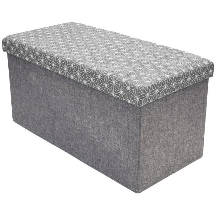 Pouf Boîte De Rangement Rectangle Violet - Banc Gain De Place 38x76x38 Cm