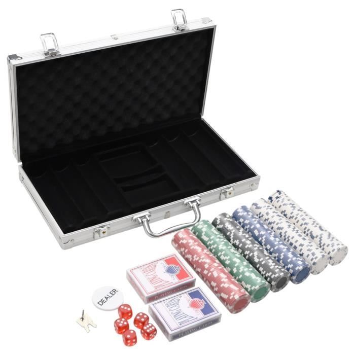 Set De Poker Texas Hold'em 300 Jetons 14g Claytec - Avec étui Aluminium, Dés, Boutons Dealer