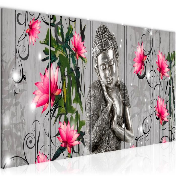 Tableau Toile Bouddha Zen - 120x50 Cm, Sans Cadre - Impression HD Résistante Aux UV - Décoration Salon, Chambre