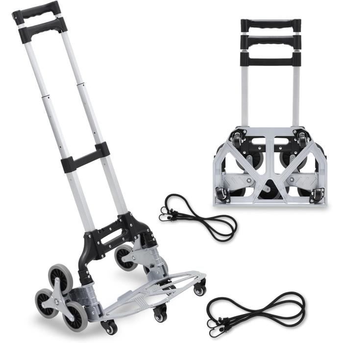 Chariot Monte-escalier Robuste Capacité 330 Lb - Pliable - Couleur Jaune/noir - Marque Happystore