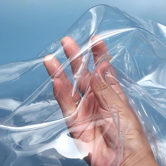 Bâche Transparente Cvter 1x1m - PVC Avec œillets Métalliques, Imperméable Pour Serre, Balcon Et Jardin