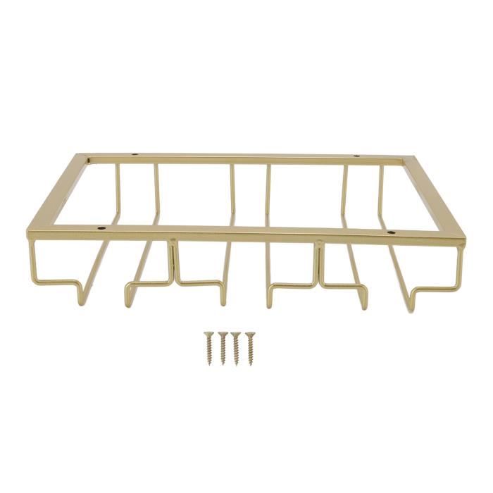 FWEEK Lot De 4 Porte-Verres à Vin Suspendus – Support Métal Noir 35 Cm Avec Vis, Pour Cuisine & Bar