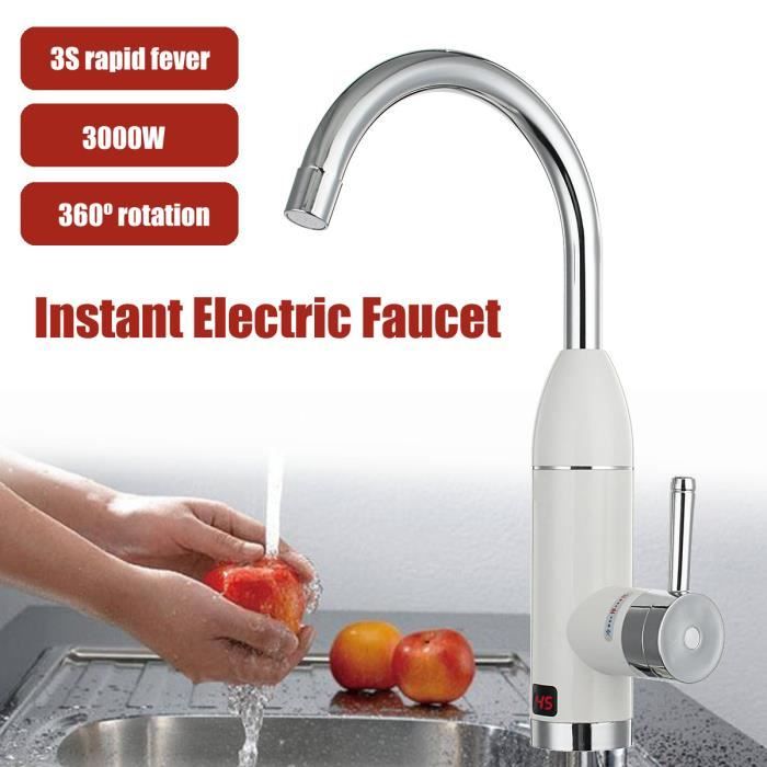 TEMPSA 3000W Instantané Électrique Robinet Chauffe Eau Chauffage Cuisine  Évier Lavabo Mitigeur - Cdiscount Bricolage