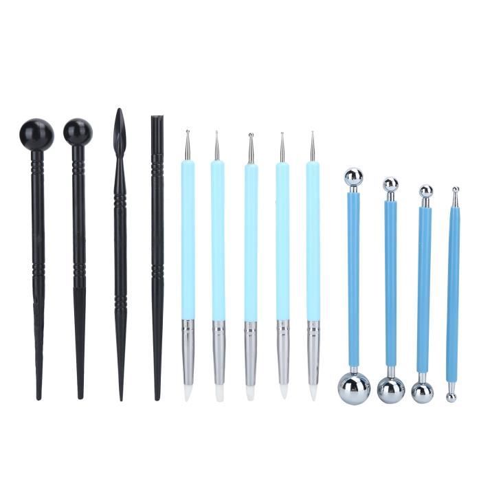 Lot de 4 moules à boules en métal pour décoration de gâteaux en acier inoxydable avec poignée en silicone - Outil de décoration de gâteaux (bleu Lot de 4 moules à boules en métal pour décoration de gâteaux en acier inoxydable avec poignée en silicone - Outil de décoration de gâteaux (bleu