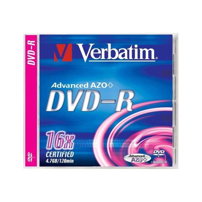 Verbatim 1 x DVD R : 4.7 GB120mn 16X advanced azo+ - vue 2