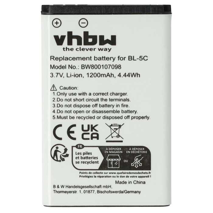 Vhbw batterie 1200mAh (3.7V) pour téléphone portable, Smartphone Doro