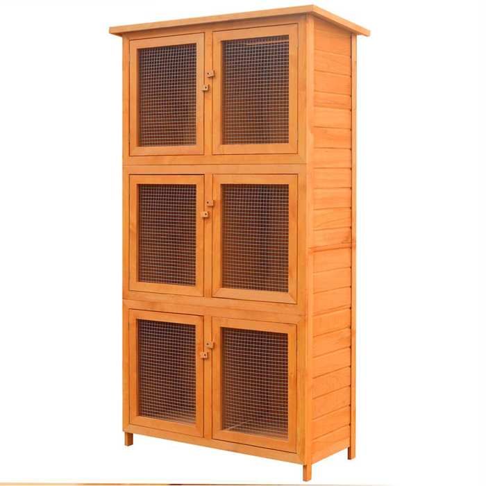 vidaXL Cage pour animaux 6 compartiments Bois