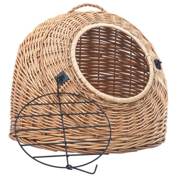 Vidaxl Cage De Transport Pour Chats 50x42x40 Cm Saule Naturel Cdiscount