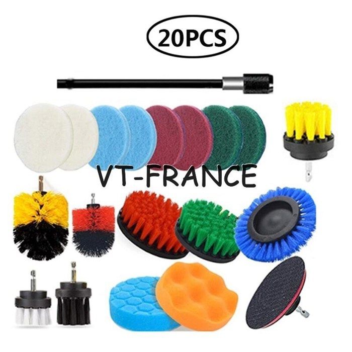 Kureny Kit 31 Pièces Brosse Nettoyage Voiture Perceuse | Lot Detailing Auto Complet, Brosses Douces Jantes Intérieur Extérieur