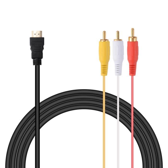 Câble Adaptateur Audio-vidéo 3 En 1 - Connecteur Femelle Vers Triple Prise, 23,2 Cm, Pour TV, Récepteur Satellite