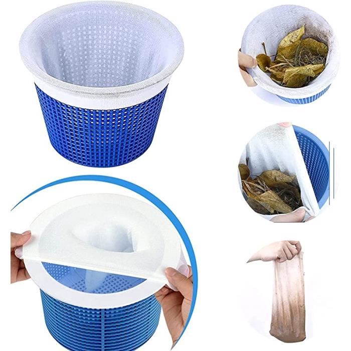 20 Chaussettes De Skimmer Pour Piscine - Nylon Blanc, Élastique, Protection Filtre Et Pompe