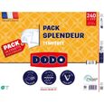 Pack couette 220 x 240 cm + 2 oreillers 60 x 60 cm - Splendeur - Garnissage 100% Polyester FCS 300 g/m² - Blanc - DODO-1