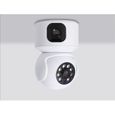 Caméra de surveillance intérieure HD 360 degrés - HQLS - Vision nocturne - Microphone et haut-parleur intégrés-1