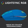 Souris gamer - Filaire - LOGITECH G - G203 - LIGHTSYNC - RGB - USB - Bleu-1
