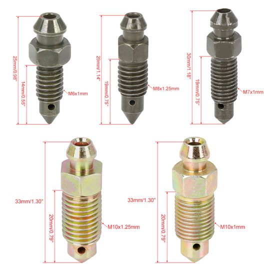 Vis De Purge Frein Moto - 10 Pièces (M6 à M10) - Acier Carbone Pour Purge étanche Et Durable