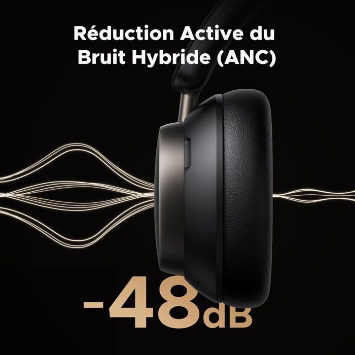 Casque Sans Fil Bluetooth 5.4 Pliable HIFI Stéréo Micro Intégré Autonomie De 40H Anti-Bruit - Noir Noir CASQUE - TV Son Photo