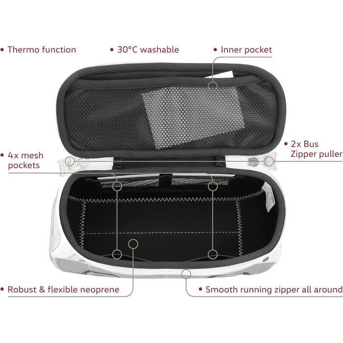 Trousse De Maquillage Néoprène Volkswagen T1 Bus - Grand Modèle (30x14x12cm) - Imprimé Lettres - Neuf Avec étiquettes