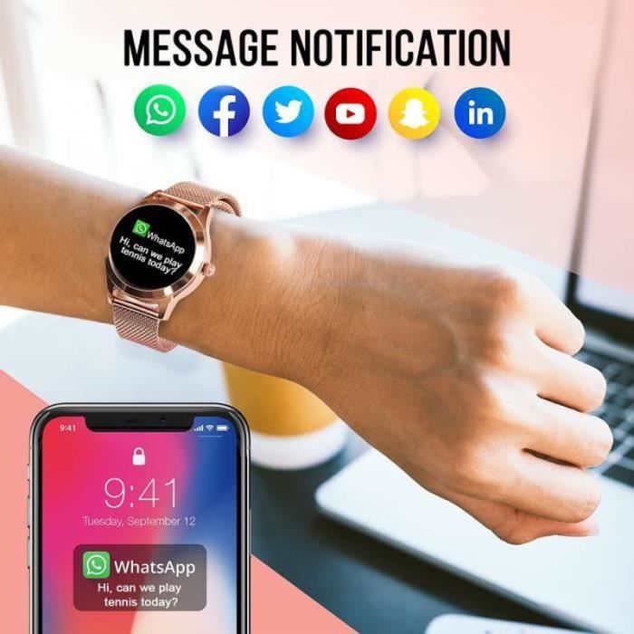 Rose Gold Montre Connectee Evetane Montre Intelligente Evetane