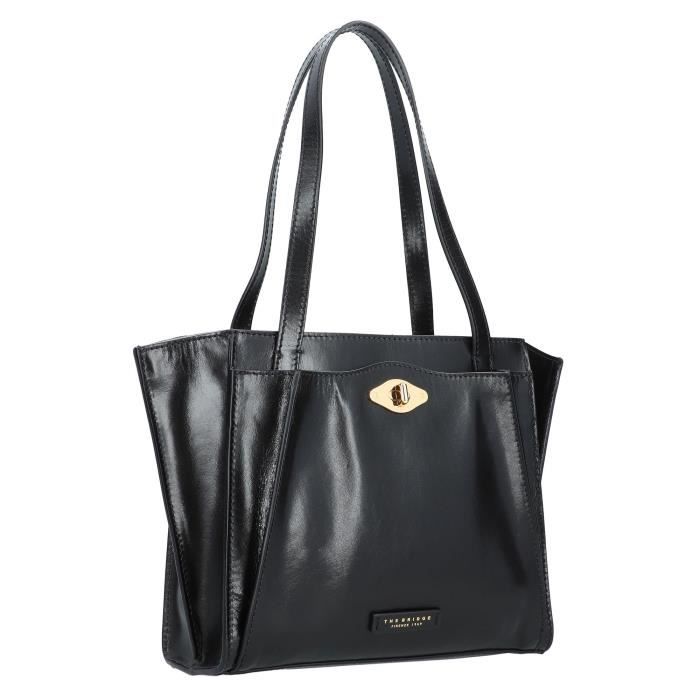 Sac shopper THE BRIDGE BARBARA Noir Cuir Femme nero Cdiscount Bagagerie Maroquinerie