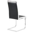 Lot de 8 chaises de salle à manger design contemporain en simili noir et métal chromé-2