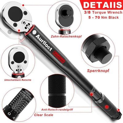 TAGVIT Clé Dynamométrique 1/4, 9mm x 12mm Clé Dynamométrique