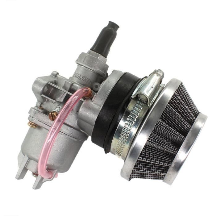KVSERT Carburateur + Filtre Bleu + Pile Pour Moteur 2 Temps 47 Cc 49 Cc Mini Enfants ATV Dirt Pocket Bike Minimoto